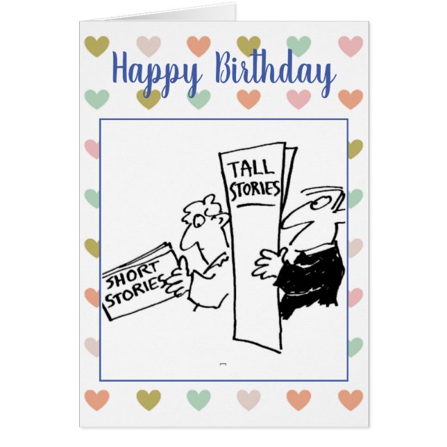 Men Reading Books of Short & Tall Stories Joke (Front)