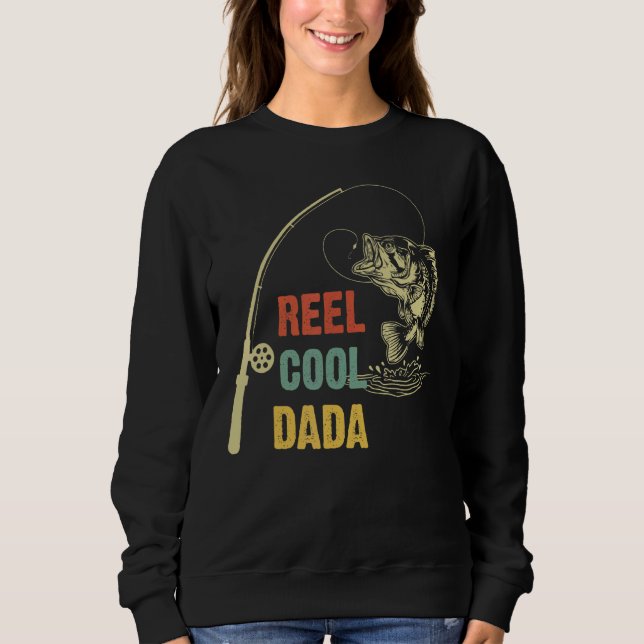 Men Real Cool Dada Fishing Daddy Father's Day Sweatshirt (Front)