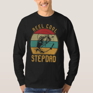 Men Real Cool Stepdad Fishing Daddy Happy Father's T-Shirt