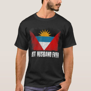 Men Retro Antigua And Barbuda Flag Best Husband Ev T-Shirt