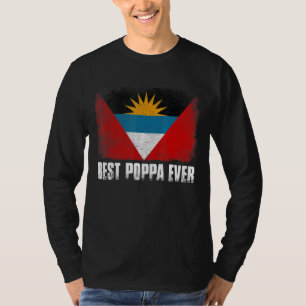 Men Retro Antigua And Barbuda Flag Best Poppa Ever T-Shirt