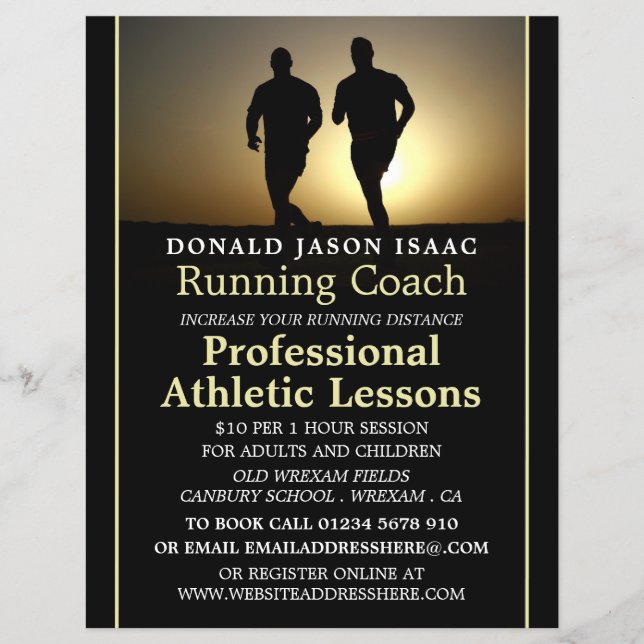 Men Running, Athletics Lesson Advertising Flyer (Front)
