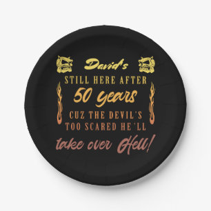 Men’s 50th Birthday Humour Paper Plate