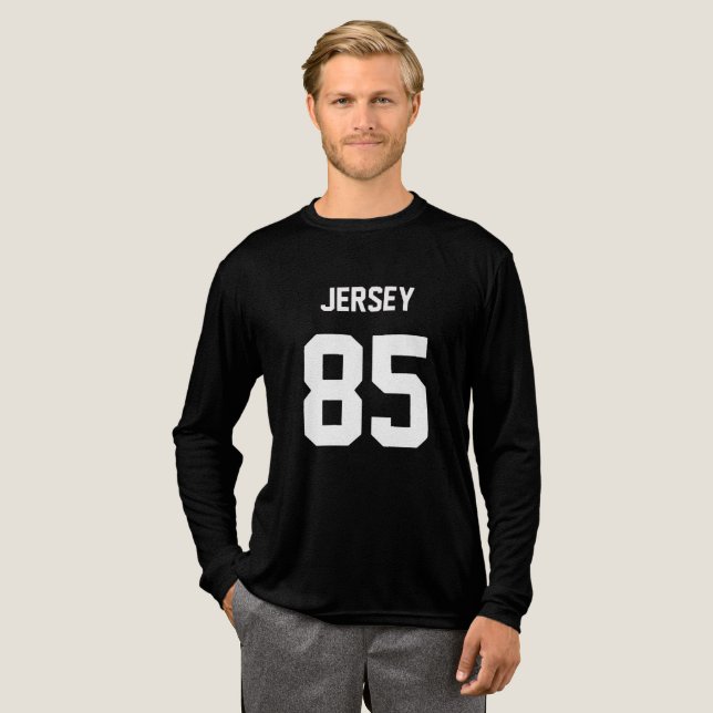 Men’s Black Graphic "Jersey 85" Tri-Blend Shirt (Full Front)