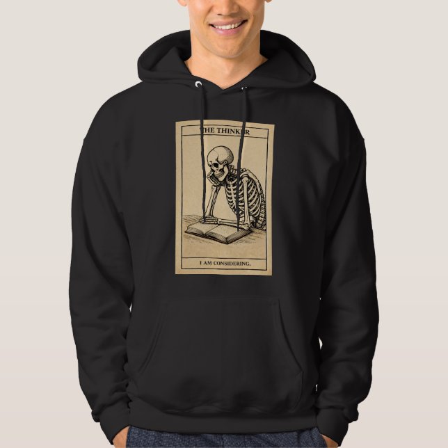 Men’s Black Skeleton Illustration Hoodie (Front)