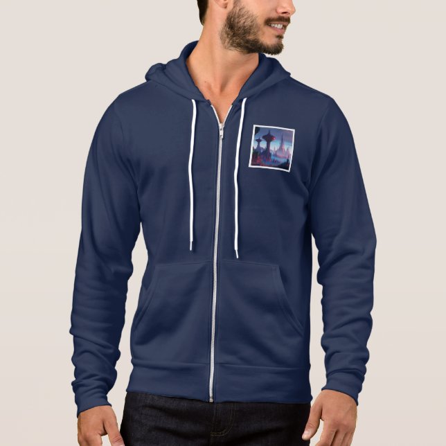 Men’s blue medium zip up hoodie  (Front)