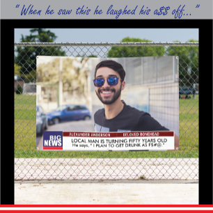 Men’s Funny 50th Birthday 📺 TV News 40th 60th  Banner