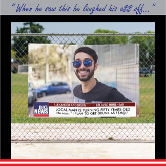 Men’s Funny 50th Birthday 📺 TV News 40th 60th Banner