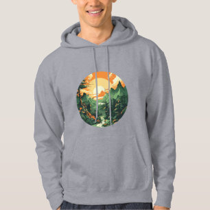 Men,s Heater Grey mountain Sunset Hoodie !