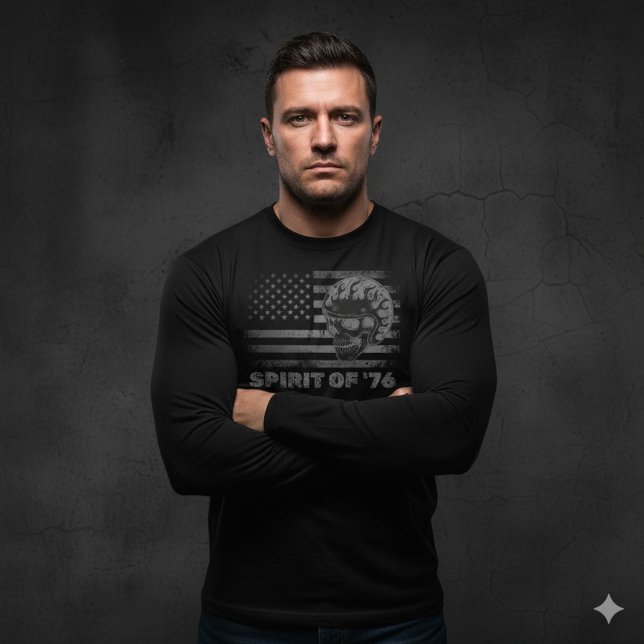 Men’s Spirit of 76 Chopper Skull Long Slee T-Shirt (Creator Uploaded)