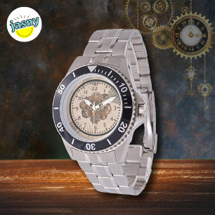 Men’s Steampunk Gears Cosplay Stainless Steel Watch