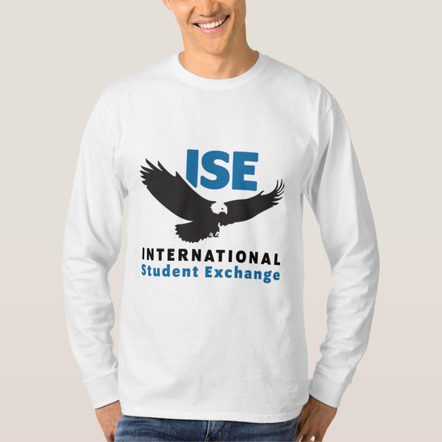 Men’s White Long Sleeve T-shirt ISE Square Logo (Front)