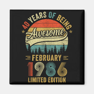 Men Shirt Vintage February 1986 Old 40th Magnet