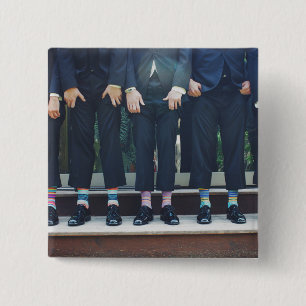 Men showing Socks - Square Button