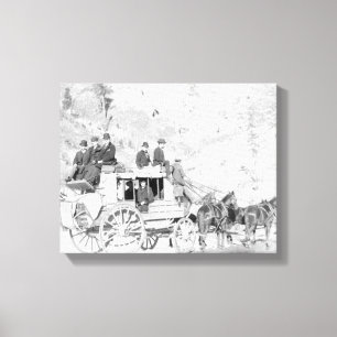 Men Sitting on a "Deadwood Coach" Photograph Canvas Print