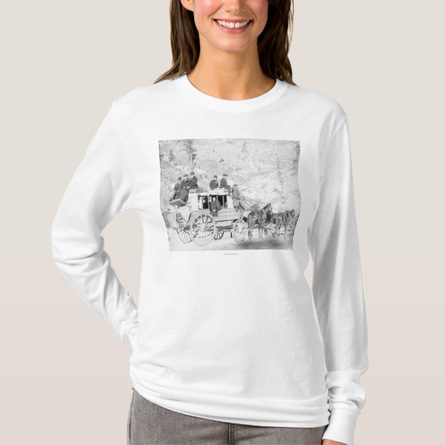 Men Sitting on a "Deadwood Coach" Photograph T-Shirt (Front)