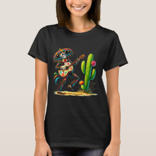 Men skeleton cinco de mayo mariachi fiesta guitar T-Shirt