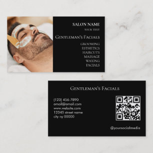 Men Skincare facial treatments Beauty Salon Business Card
