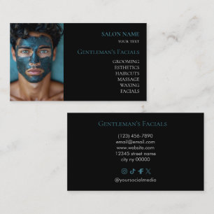 Men Skincare facial treatments Beauty Salon Business Card