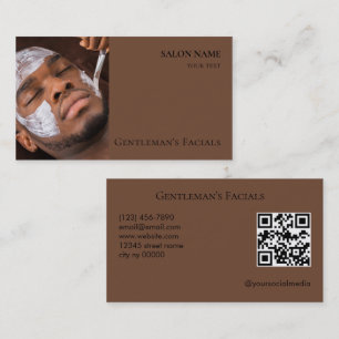 Men Skincare facial treatments Beauty Salon Business Card
