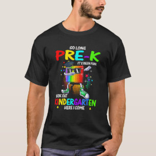 Men So Long Pre K Kindergarten Here I Come Pop It  T-Shirt