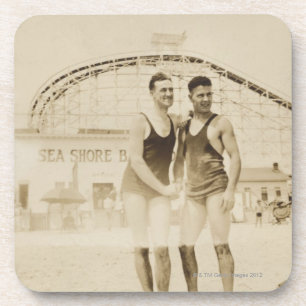 Men Standing on Beach Coaster