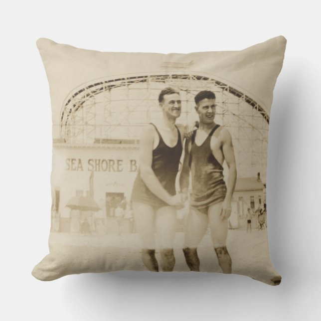 Men Standing on Beach Cushion (Front)