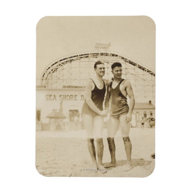 Men Standing on Beach Magnet (Vertical)