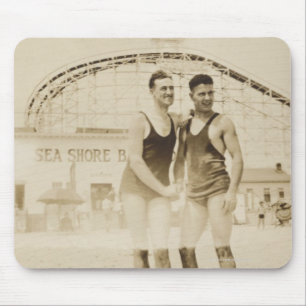 Men Standing on Beach Mouse Pad