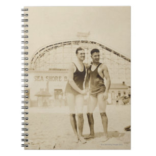 Men Standing on Beach Spiral Notebook