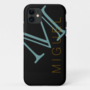 men suggestion monogrammed black Case-Mate iPhone case