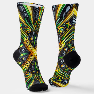 Men sustainable socks with Jamaican Colours