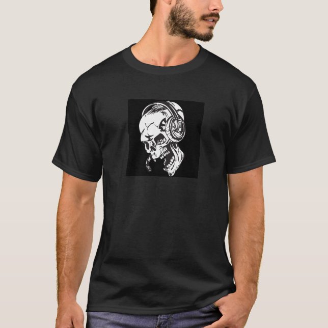 Men T shirt , black Skull design (Front)