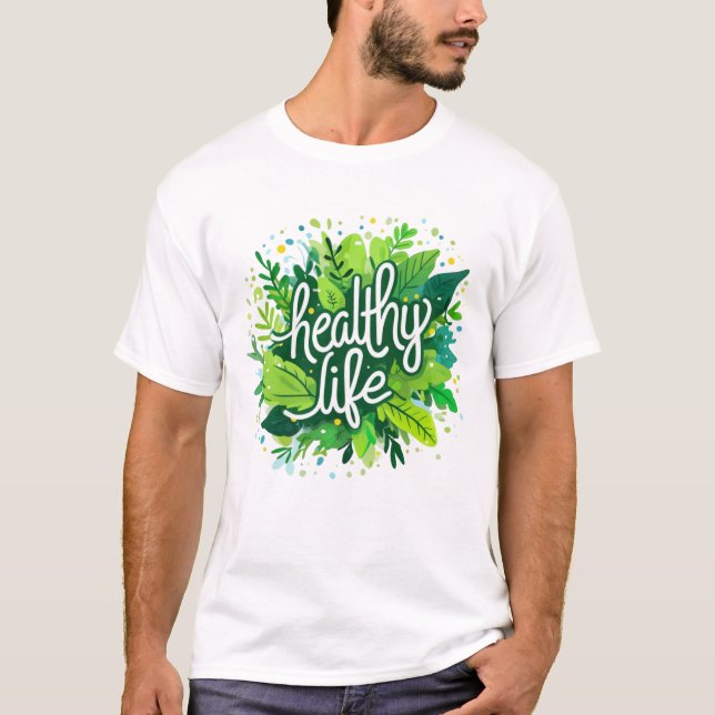 Men T-Shirt Design For Healthy Life (Front)