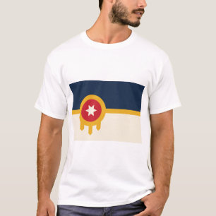 Men T Shirt with Flag of Tulsa, Oklahoma