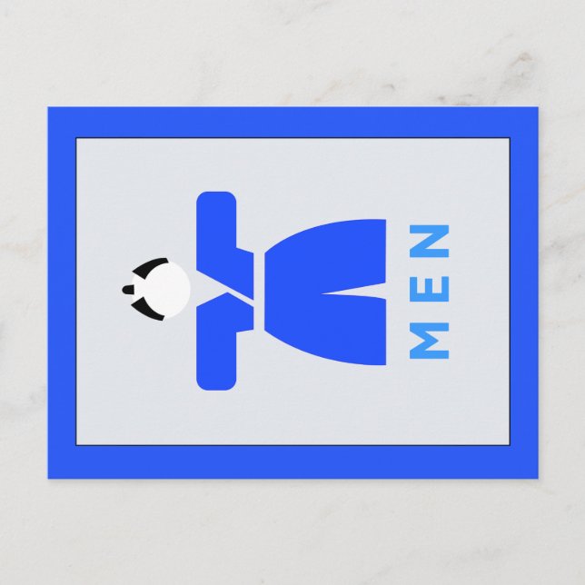 Men toilet, Japanese Sign Postcard (Front)