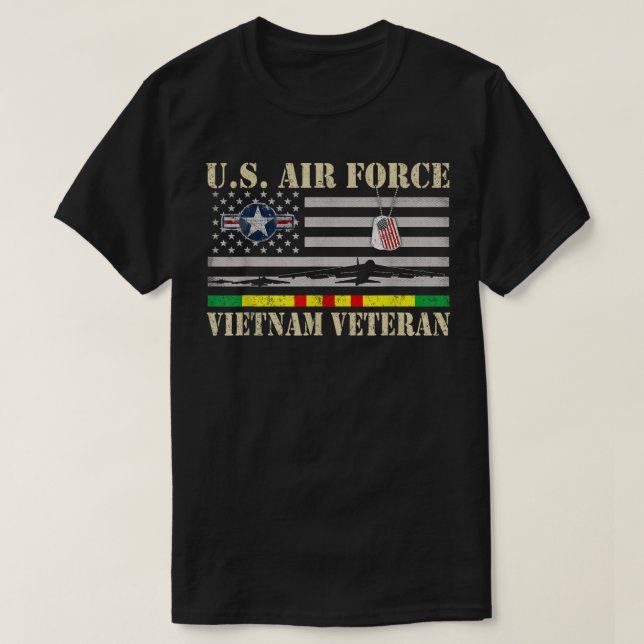 Men U.S Air Force Vietnam Veteran USAF Veterans Da T-Shirt (Design Front)