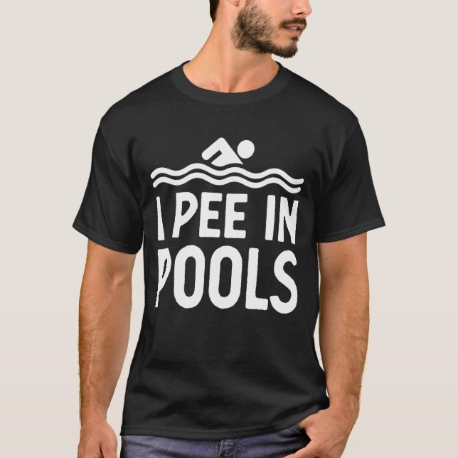 Men Vacation Sarcastic Sayings I Pee In Pools Kids T-Shirt (Front)