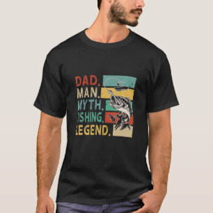 Men Vintage Bass Fishing Dad Man Myth Legend Fishe T-Shirt