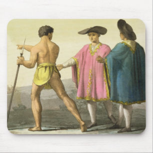 Men Wearing Ceremonial Ponchos in Santiago, Chile Mouse Pad