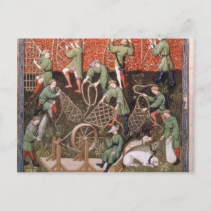 Men with nets postcard