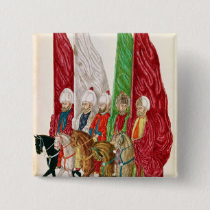 Men with Standards Following the Seigneur to 15 Cm Square Badge