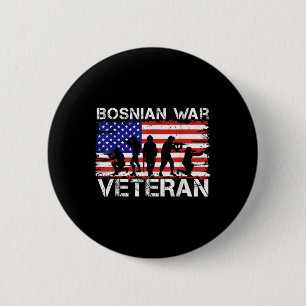 Men Women Bosnian War Veteran 6 Cm Round Badge