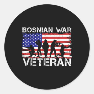 Men Women Bosnian War Veteran  Classic Round Sticker