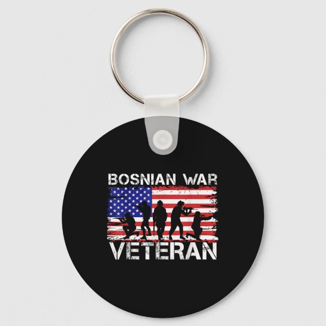 Men Women Bosnian War Veteran  Key Ring (Front)