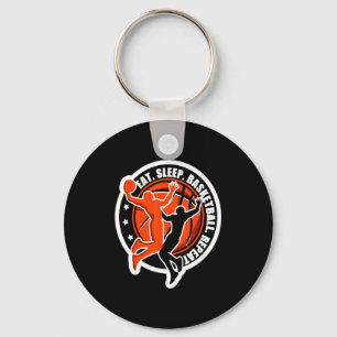 Men women boys girls eat sleep basketball repeat t key ring