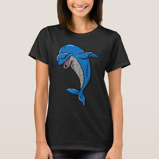 Men Women Cool Dabbing Dolphin Whale Cute Orca Dol T-Shirt (Front)
