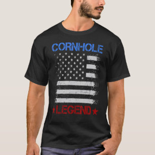Men Women Cornhole Us Flag Cornhole Legend Team T-Shirt