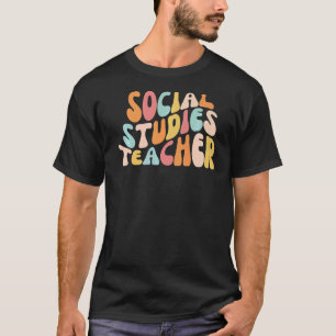 Men women cute back to school retro Social Studies T-Shirt