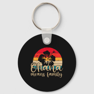 Men Women Hawaiian Ohana Means Family Summer Beach Key Ring